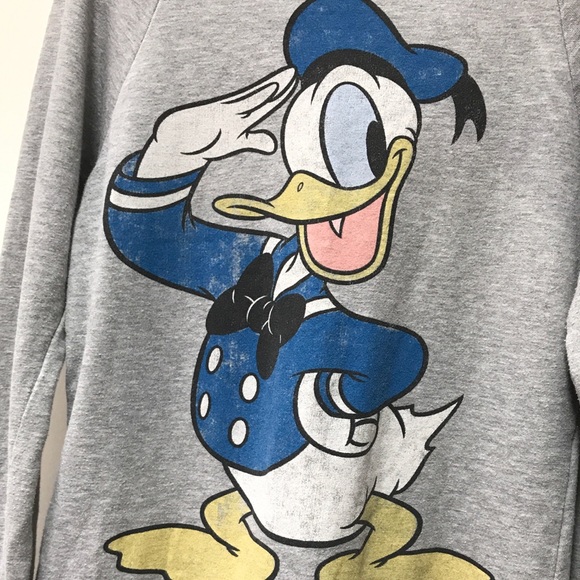 DISNEY SWEATSHIRT M DONALD DUCK SAILOR GRAPHIC GRAY SOFT DISNEYL… - Picture 3 of 9